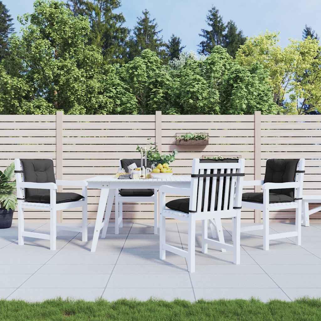 Cuscini Sedia Schiena Bassa 4 pz Antracite Mélange 100x50x7 cm con Imbottitura Morbida, Design Antiscivolo, Fascia Elastico e Laccetti, per Giardino, Ufficio, Interno