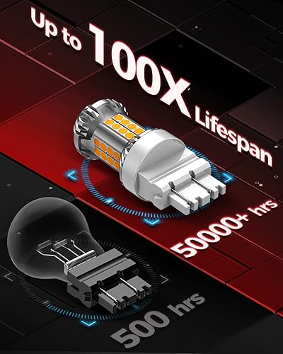 Miniatura 4 de Torchbeam Bombillas LED amarillas 3157 para luces direccionales, 600% más brillantes 3156 3056 3156 3057 4157 3457 3057 4156 con proyector HD para