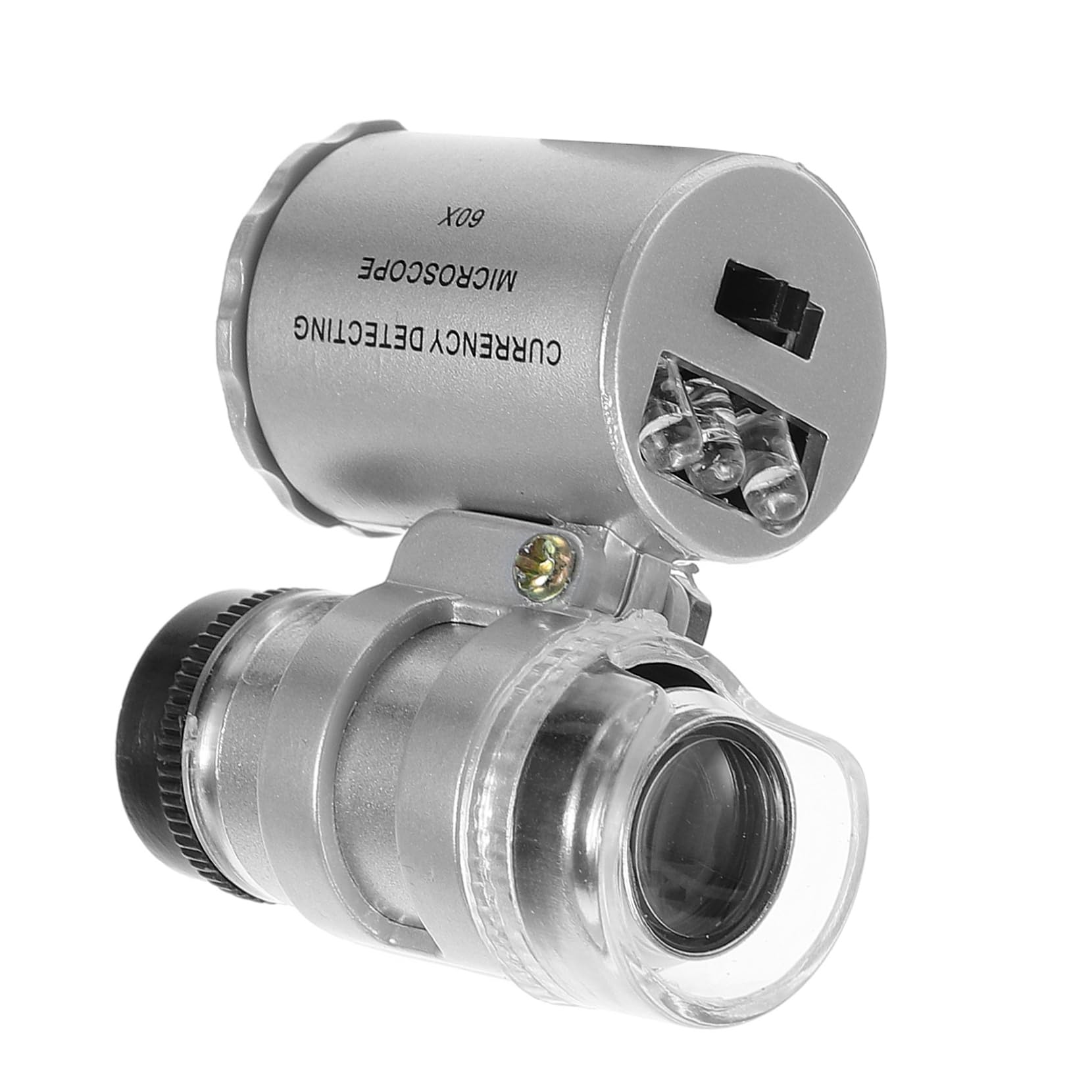 OHPHCALL Pocket Microscope Portable Currency Jewelry Detection Magnifier with PU Pouch Adjustable Loupe for Go Inspection Easy Carrying