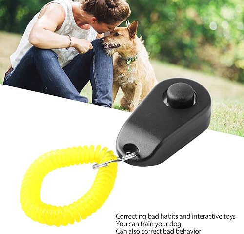 Miniatura 5 de Clicker de entrenamiento para perros, duradero y ligero para entrenamiento de mascotas con anillo para el dedo y correa de muñeca, clicker para