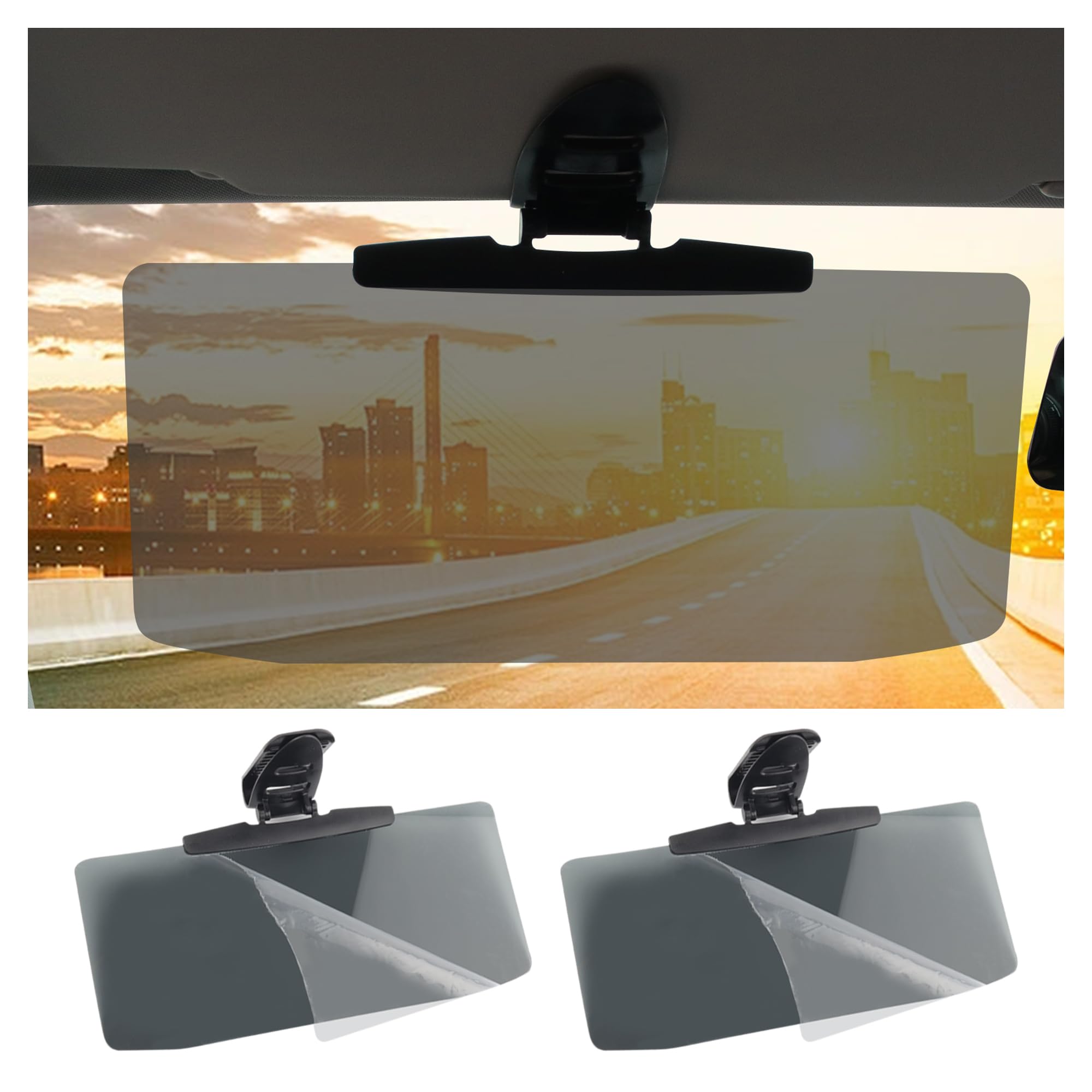 2PCS Anti-Glare Sun Visor for Car,Car Visor Extender Sun Blocker for Sun Protection and Shading,HD Visor Extender All Season Fit for Vehicles Trucks SUVs (2PCS)