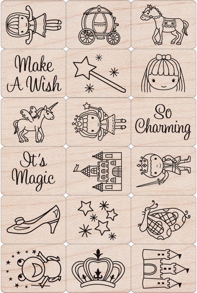Hero Arts LP199 Ink 'n' Stamp Wood Sets, Fairy Princess