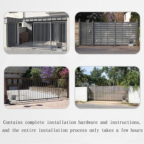 Miniatura 3 de GATEXPERT Kit de operador de puerta automática deslizante con 2 controles remotos, puertas deslizantes de hasta 1200 libras y motor de puerta