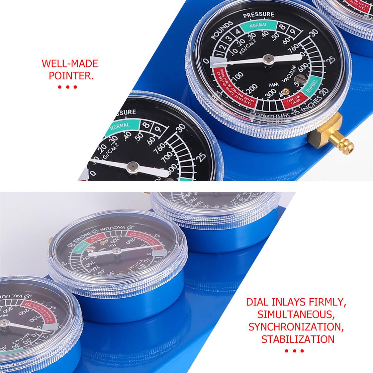 Toddmomy Indicador Materiales de Plástico y Metal de Vacío de Combustible para Motocicleta de 4 Cilindros Adecuado para Superficies de Trabajo