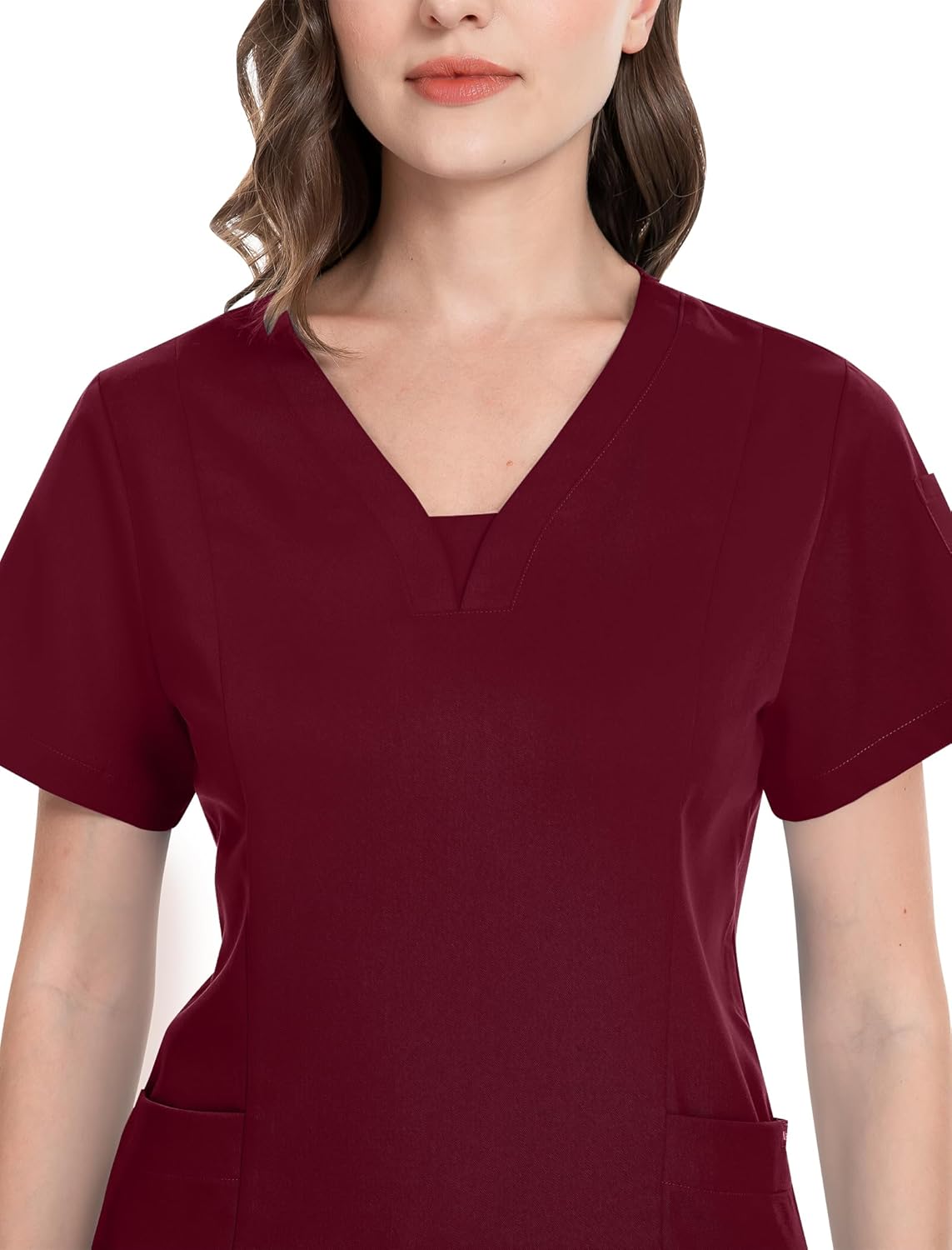 niaahinn Scrub Suit Set for Women Modern V-neck Top & Tapered Leg Jogger Pants with Drawstring Medical Nursing Uniforms Set - Image 2