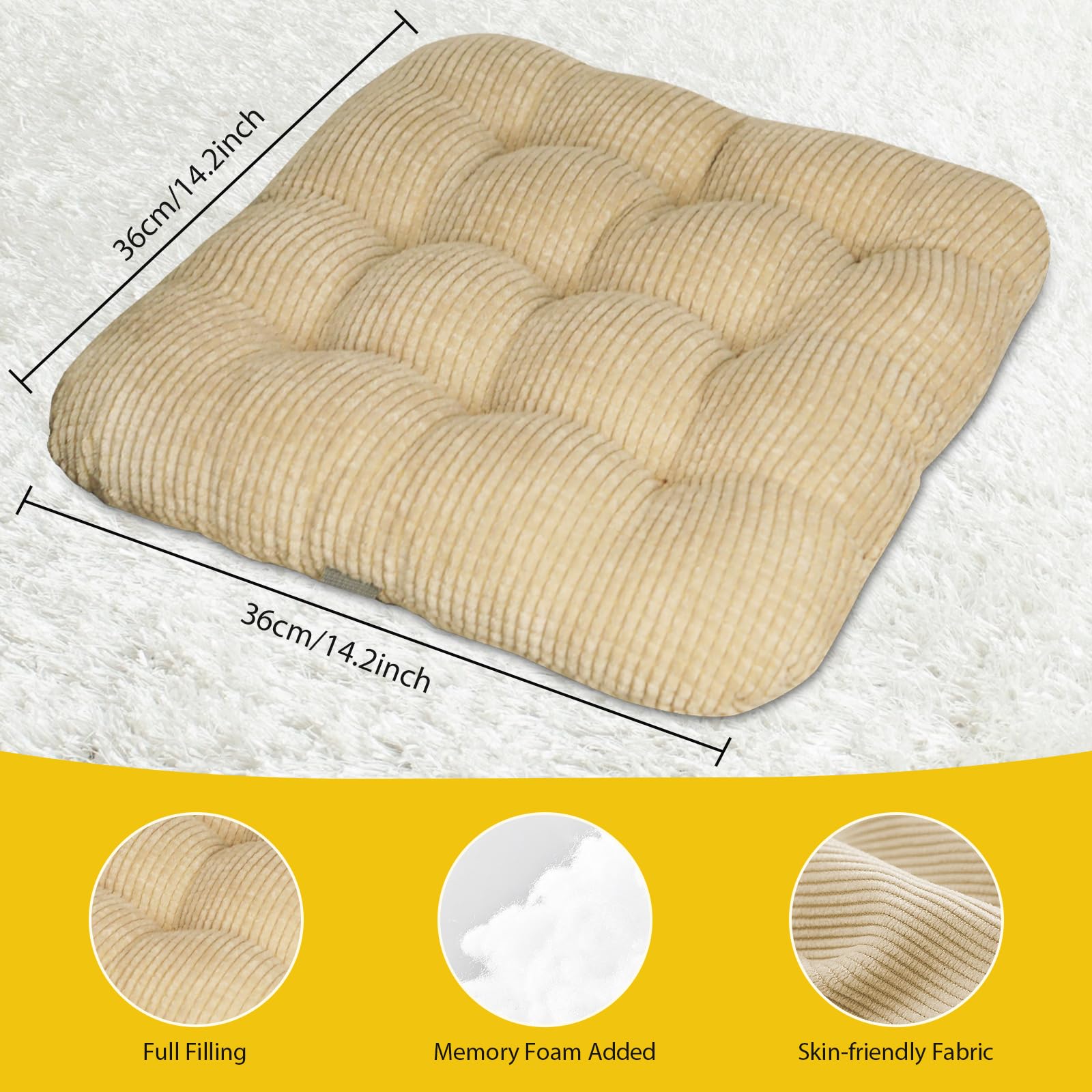 Rehausseur Chaise Enfant - 2 Réhausseurs pour Enfants avec Différentes Hauteurs pour Manger, Rehausseur Amovible, PU imperméable à l'eau facile à nettoyer rehausseur de chaise (Beige)