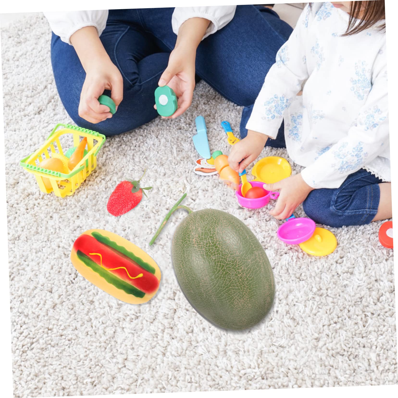 MUSISALY Simulation Cantaloupe Faux Cantaloupe Fake Fruit Adornment Artificial Cantaloupe Prop Artificial Fruit Model Simulated Cantaloupe Adornment Desktop Decor Cantaloupe Ornament Props