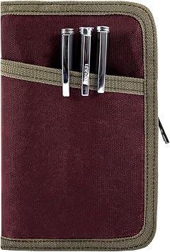 Field Notes Notebooks Cover,Journal Cover for 3.3 x 5.5 Field Notes Moleskine Cahier,Water Resistant Pocket Notebook Cover for Journal Notebook Planner with Zipper Pen Holder,Waxed Canvas Field Notes Wallet