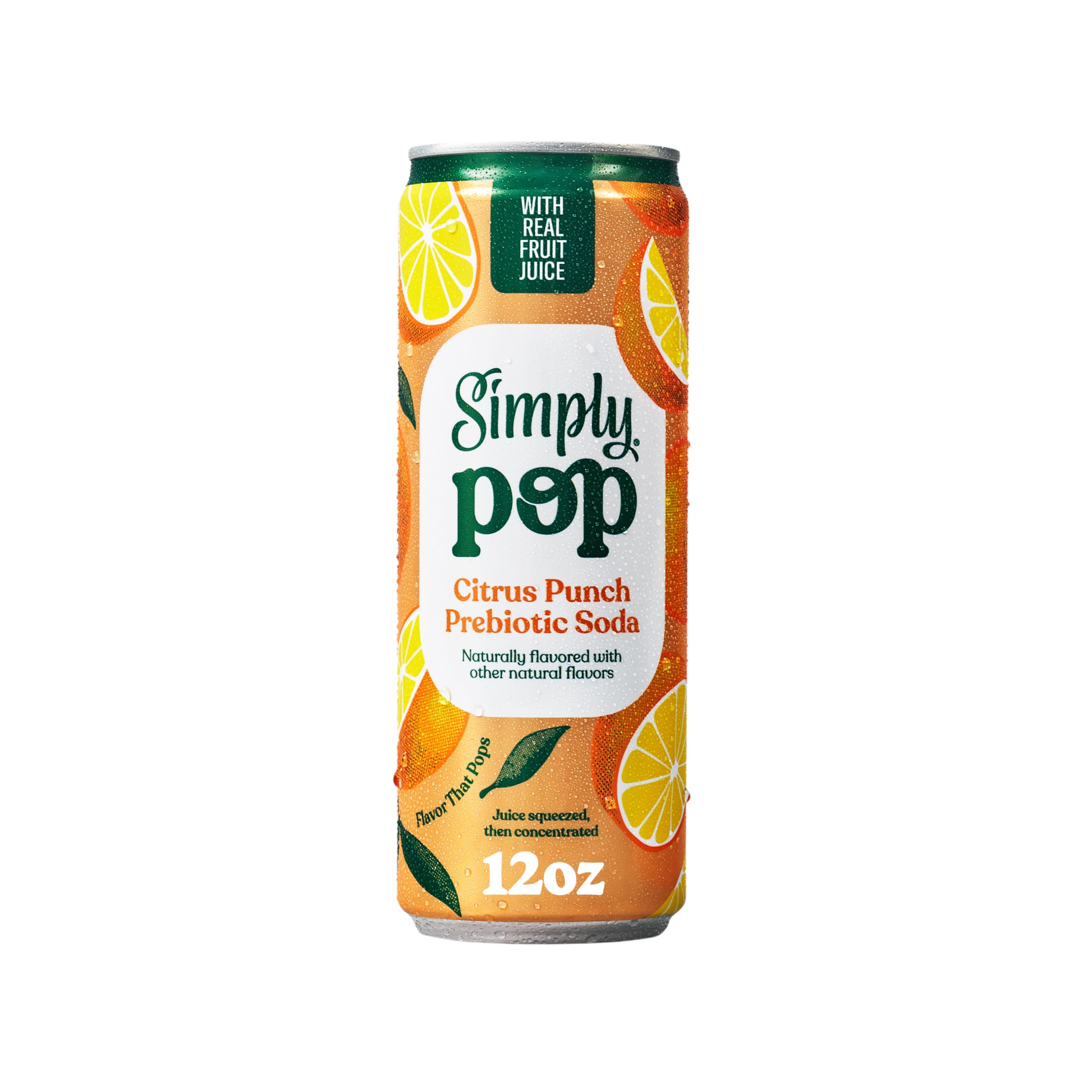 Simply Pop, Citrus Punch Prebiotic Soda, 12 Fl Oz