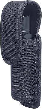 Molded Flashlight Pouch Tactical Flashlight Holster with Removable Top Cover and Hidden Snap Flash Light Case for Duty Belt