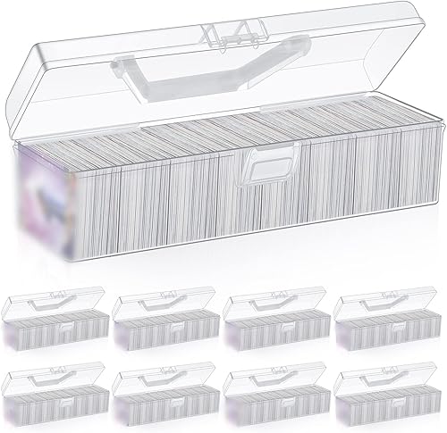 Kigley Organizador de 8 cajas de almacenamiento de tarjetas intercambiables, soporte de plástico transparente, se adapta a más de 4800 tarjetas,