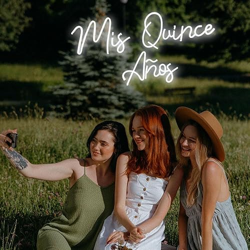 Miniatura 5 de Letrero de luces de neón de Mis Quince Años para decoración de pared, luz de neón blanca de quinceañera para regalo de cumpleaños, letreros LED de