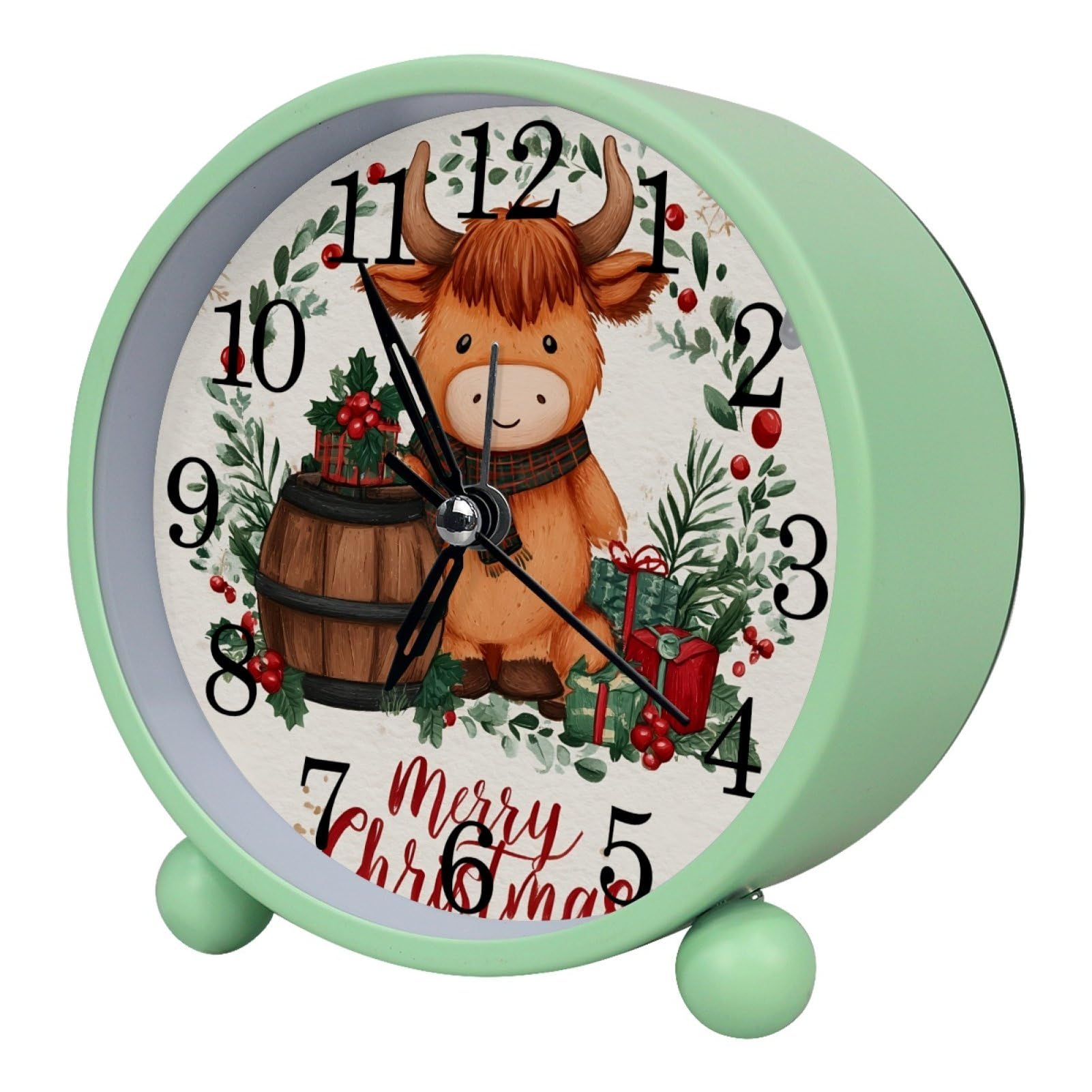 etoenbrc Silent Analog Alarm Clock with Light Slient Plastic Table Clock Small Battery Operated Clock for Living Room Bedroom Decor（Color388）