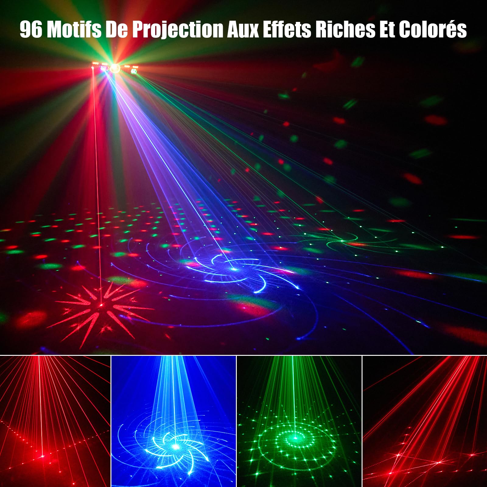 Jeux de Lumiere et Fête Contrôlée par Musique avec DMX512, UV & Boule Disco - Lumiere DJ pour Club, Fête, Événement, Mariage, Halloween