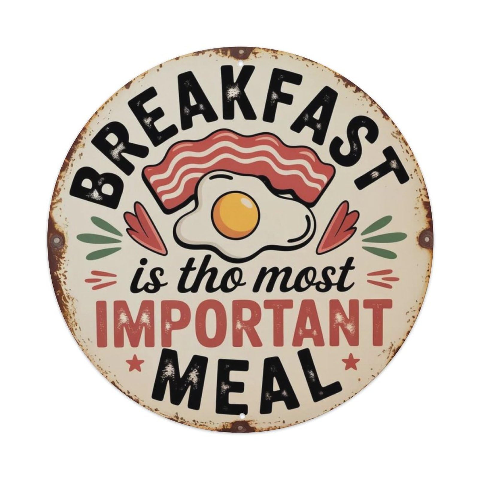Breakfast Metal Tin Sign Plaque