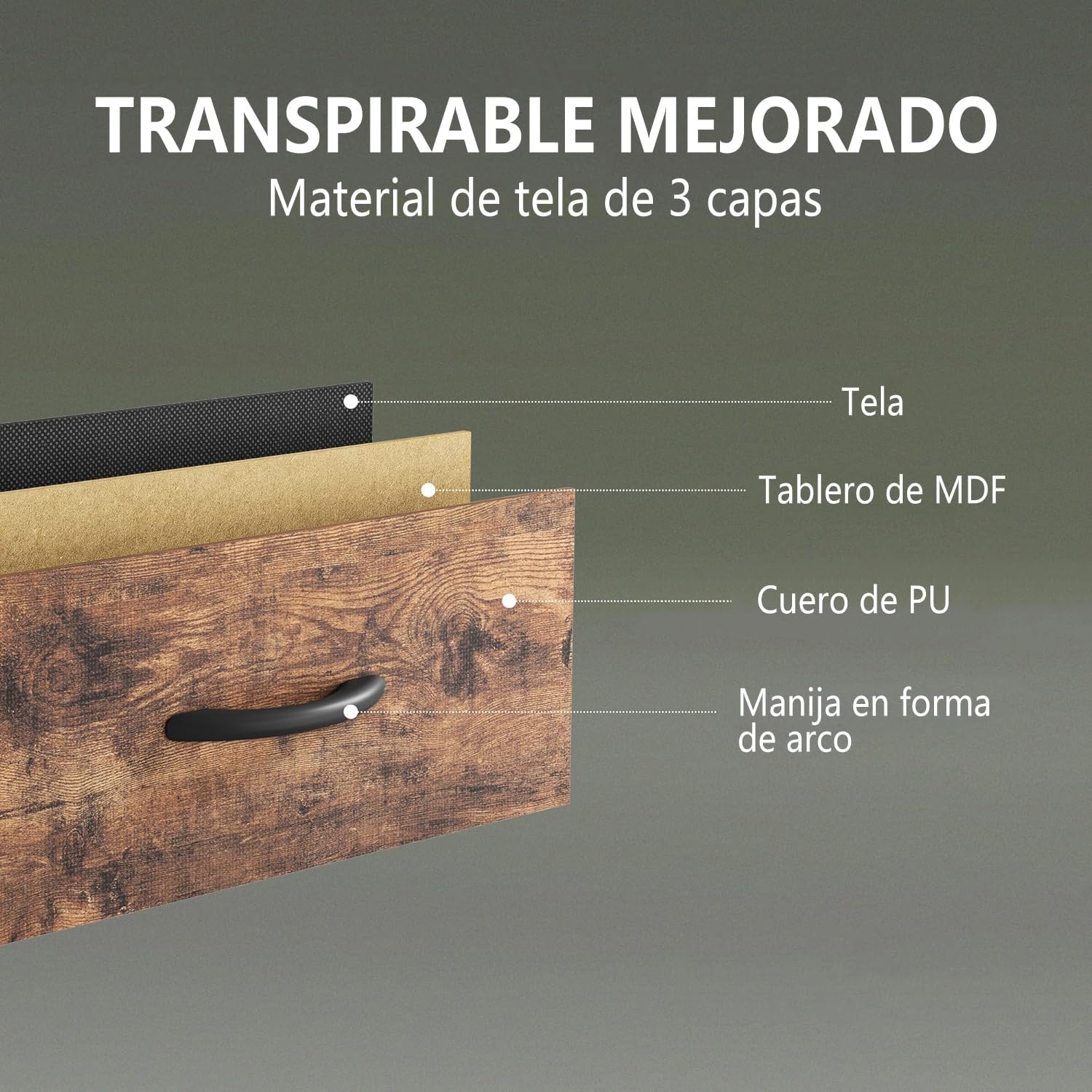 Diagram showing TV stand dimensions and compatible TV sizes (55, 65, 70, 75 inches)