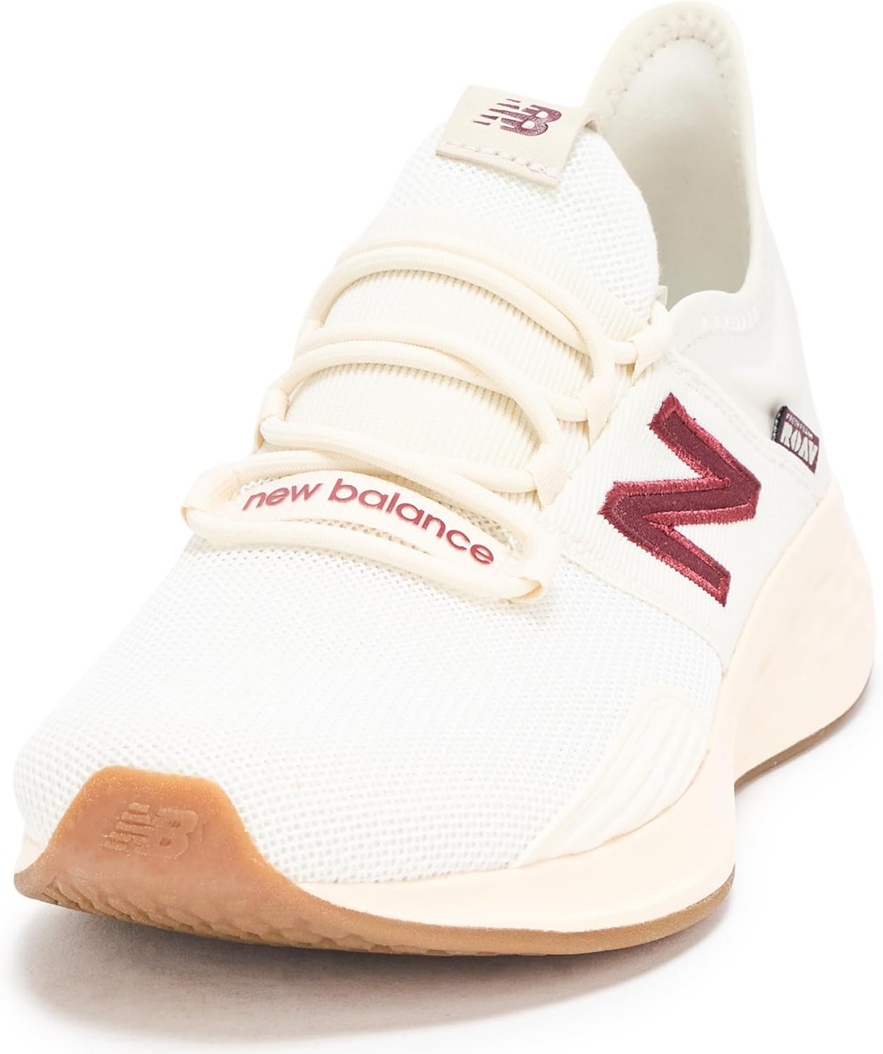 New Balance Men's Fresh Foam Roav V1 Running Shoe, Sea Salt/Monarch Burgundy/Permafrost, 8.5