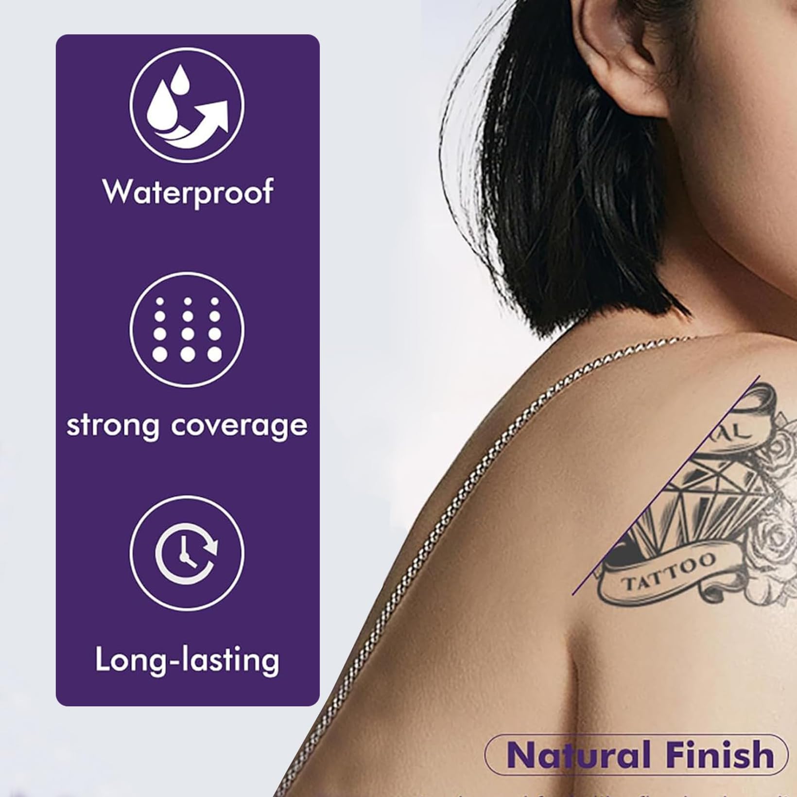 All Over Complexion Perfector,Body Coverage Perfector, Waterproof No Transfer Tattoo Cover Up Makeup, Body and Leg Makeup (Brush Included)