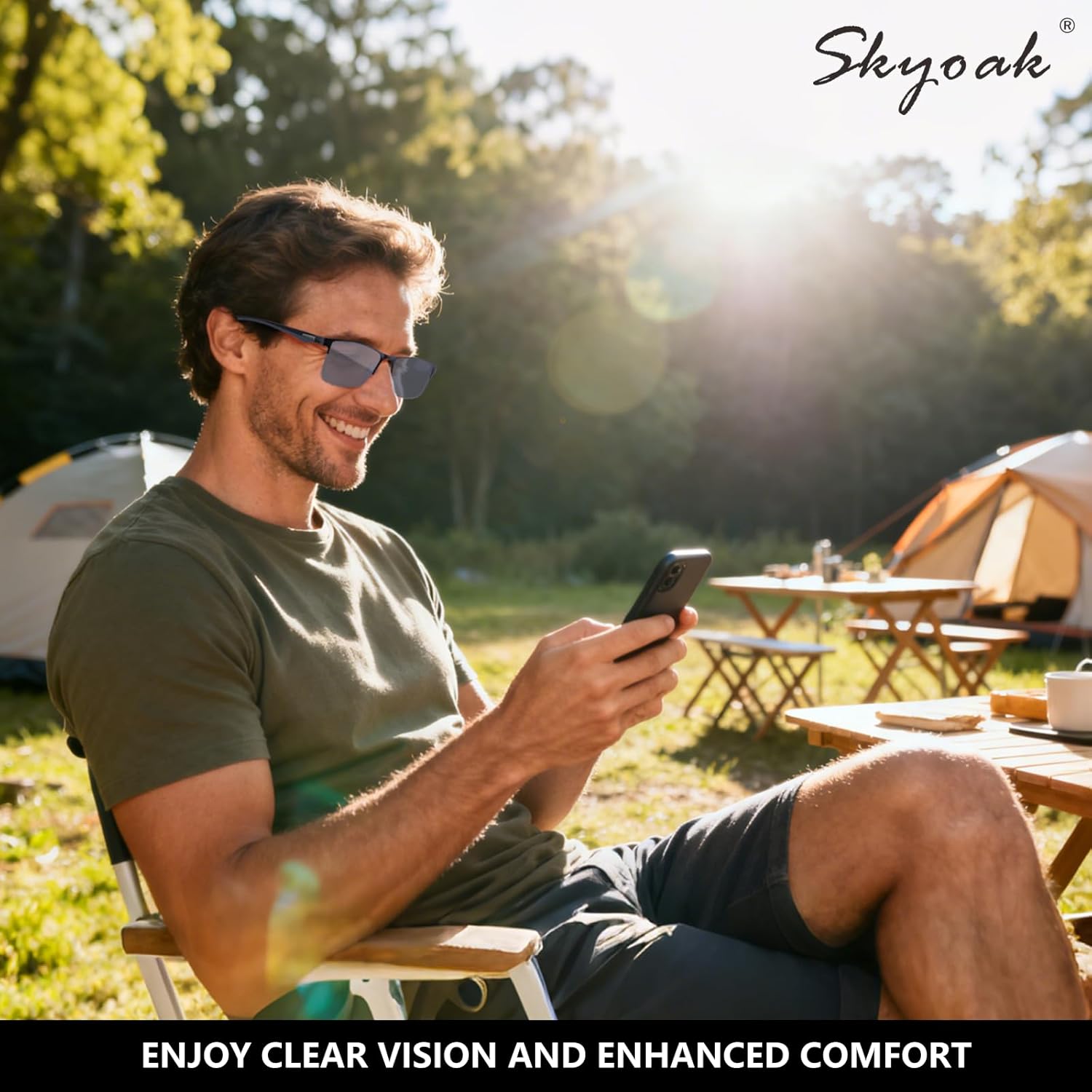 SKYOAK 2 Pack Premium Reading Sunglasses for Men with UV400 Protection Outdoors, TR90 Ultra-Light Dark Lens Sun Readers, Tinted Reading Glasses Half Frame Design & +2.50x - Not Bifocals