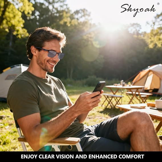 SKYOAK Premium Full Lens Reading Sunglasses for Men UV400 Outdoors +1.25x