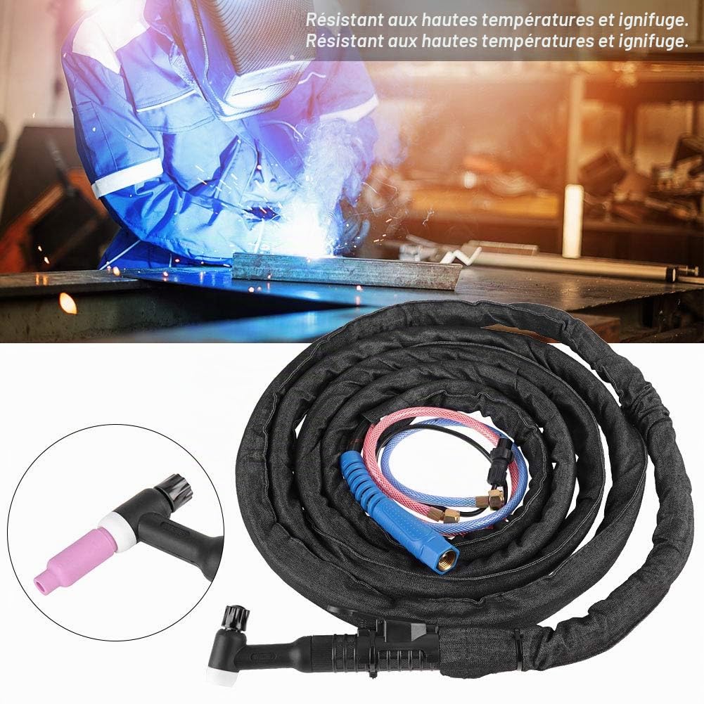 Kit de torche TIG refroidi à l'eau 4M / 8M WP18 Soudeurs Klutch Connecteur européen Puissance de gaz refroidie à l'air Incorporé Torche de soudage TIG Tête flexible(#01 4m, 1912g/67.4oz)