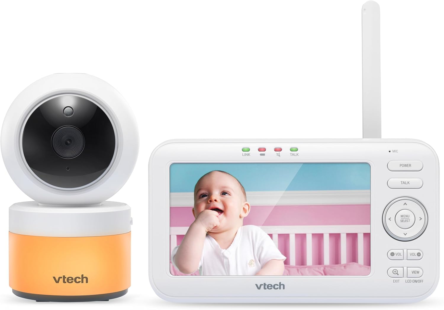 VTech Baby Monitor VM5463 Video Baby Monitor with Night Light and Projections Clear Sound, 5