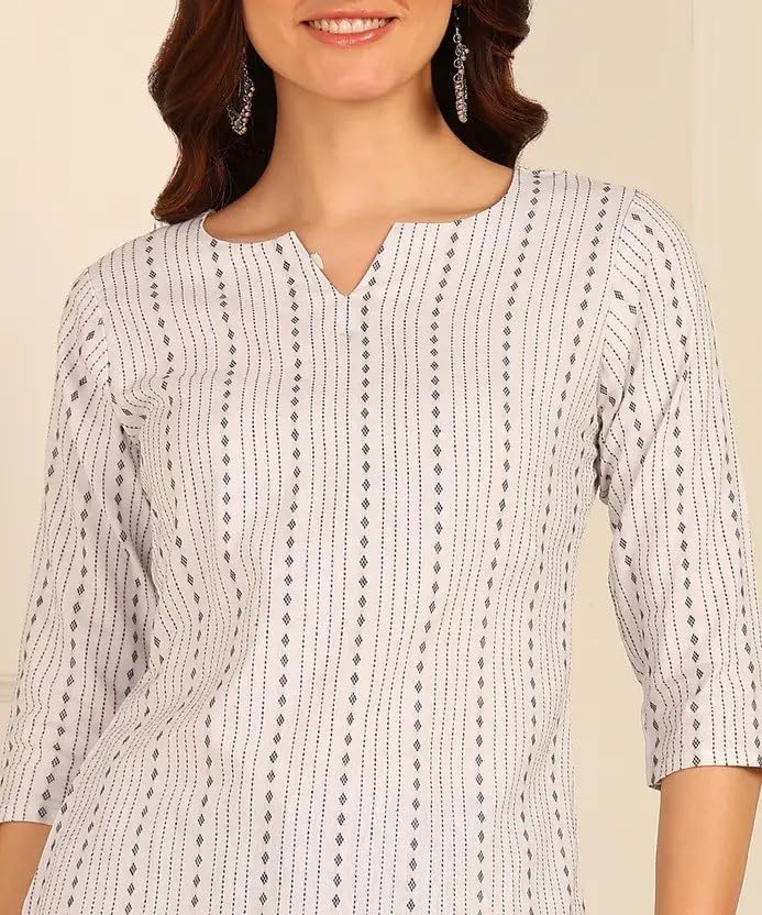 Image of Women's Short Kurti in Multicolor Rayon Cotton Blend | Ladies Ethnic Tunic | Office
