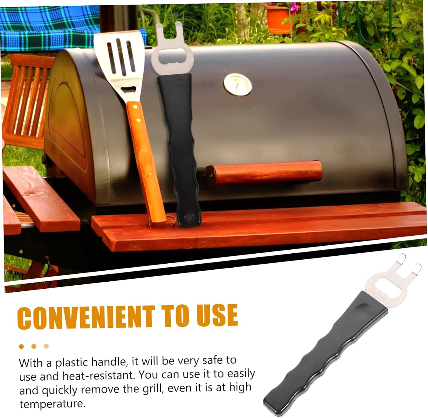 GLEAVI Grill Lifter Tool Non Slip Plate Gripper with Handle Baking Pan Clip for Removal of Hot Dishes and Grills Multi Purpose BBQ Accessory