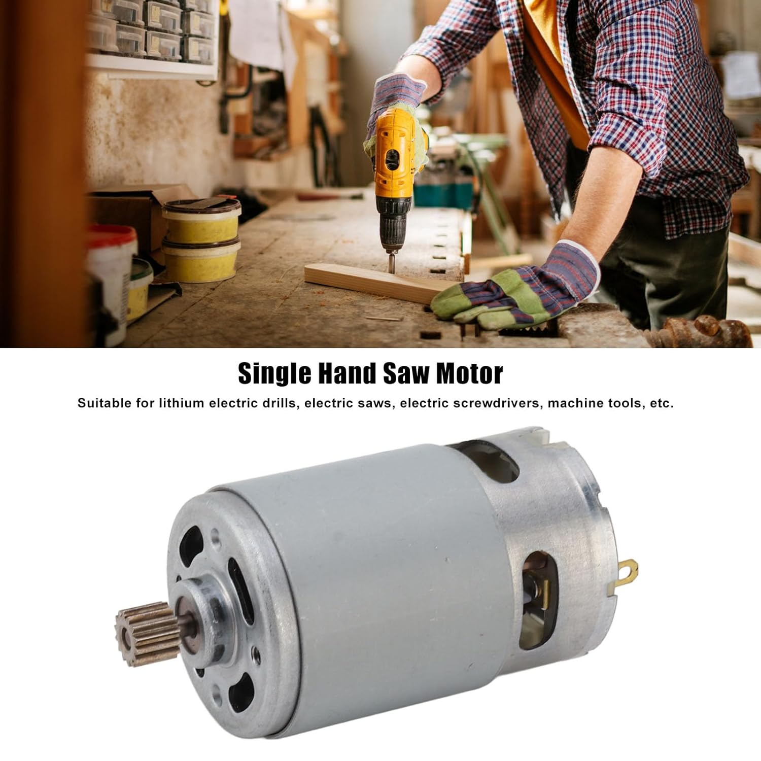 Universal 550 Electric Motor, 21V, 18000RPM, 14 Teeth Single Hand Saw Motor for Electric Drills, Mini Saw, Screwdrivers