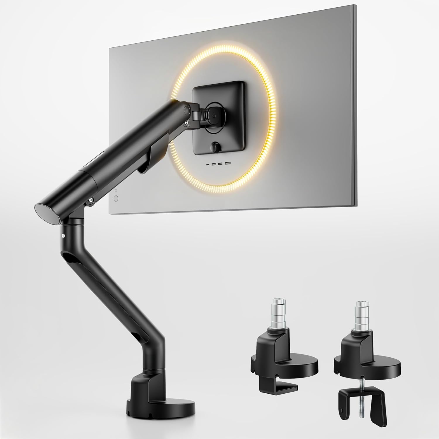 monTEK Single Monitor Arm for 17-40 Inch Screens Heavy Duty Full Motion Monitor Mount Up to 24 3lbs
