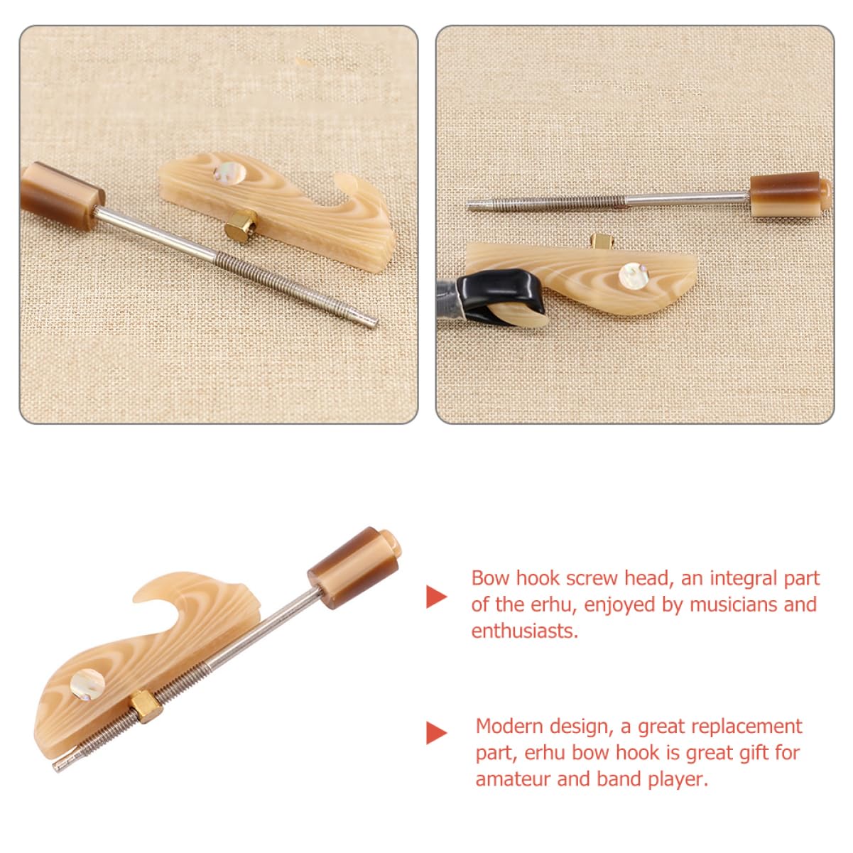 ibasenice 4 Pezzi Erhu Erhu Supporto Erhu Parti Professionale Erhu Accessori Arco Per Erhu Strumento Musicale Arco Erhu Arco Di Ricambio Erhu Kit Di Riparazione Asiatico Insturment