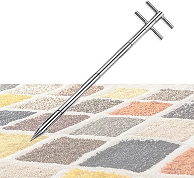 Double Rotary Grain Powder Sampler 3 Zone Grain Probe Sampler Stainless Steel Thief Sampler Sampling Tool for Powder Particles Feed Cement FertilizerSize 25mm*L 1m/3.3ft