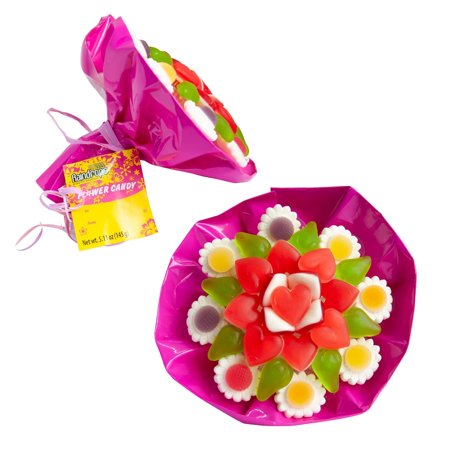 Raindrops Gummy Candy Flower Bouquet Yummy Gummy Food