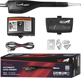 Mighty Mule MM271 Solar-Ready Automatic Swing Gate Opener for Single Gates Up to 12ft/300lbs - Includes Remote