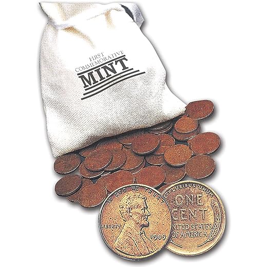 1 Full Pound of Wheat Pennies Assortment - 148 Unsearched Coins