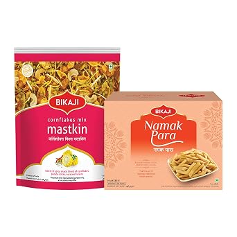 Bikaji Namak Para 400g & Mastkeen 350g Indian Snack Combo