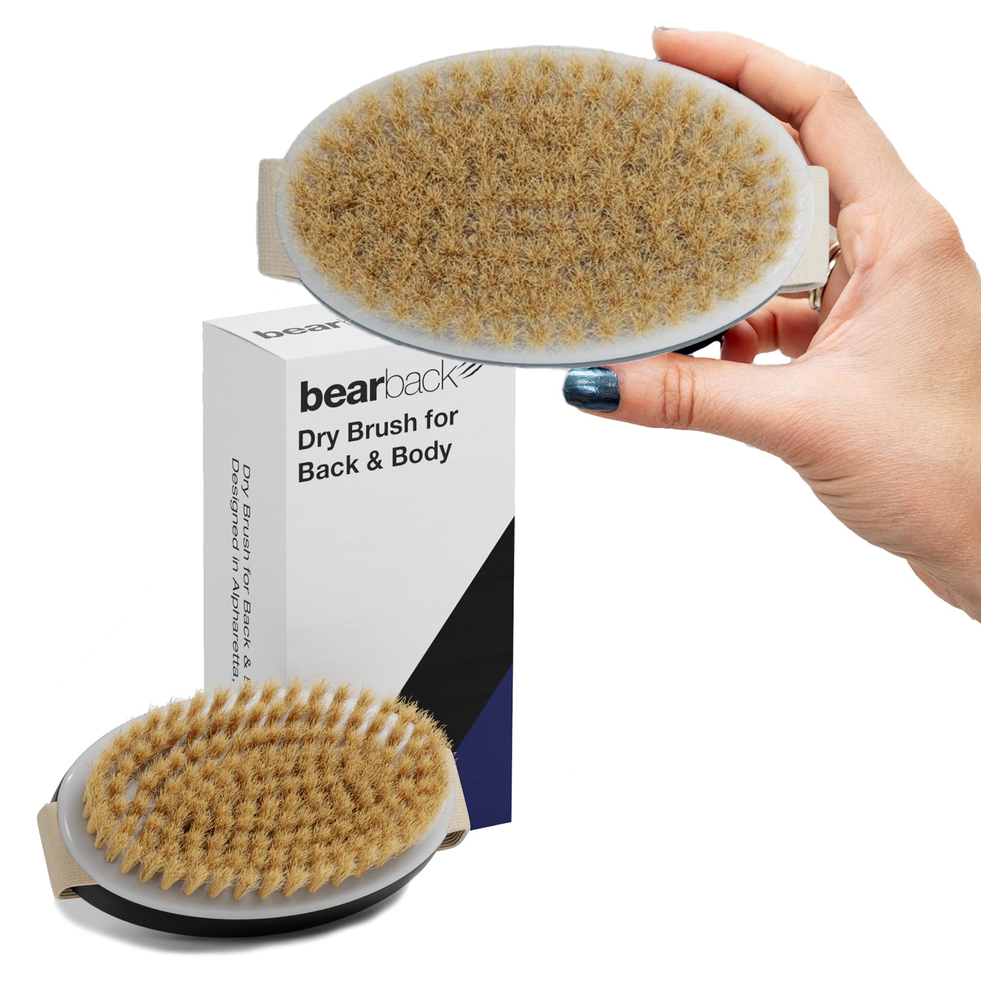 Bearback Dry Brushing Body Brush. Natural Bristle Exfoliating Brush. Smooth Skin | Cellulite Treatment | Lymphatic Drainage | Blood Circulation. Fits