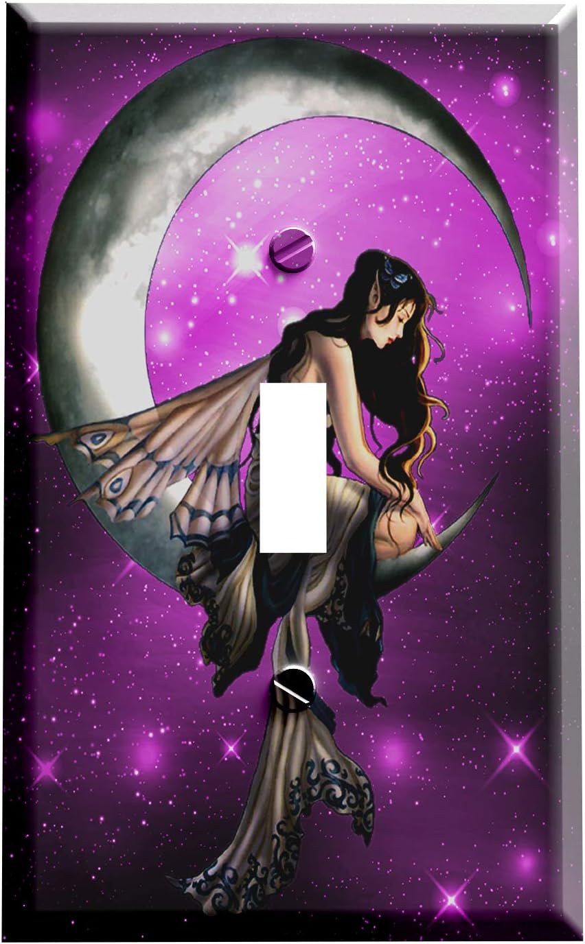 Switch Plate Single Toggle Moon Star Fairy Light Switch Cover