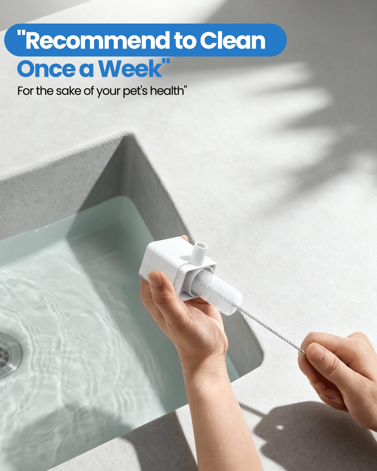 Cat Water Fountain Replacement Pump - Quiet Pet Water Fountain Pump for Wireless Cat Water Fountain Stainless Steel, Battery Operated Cat Water Fountain Cordless - image 5