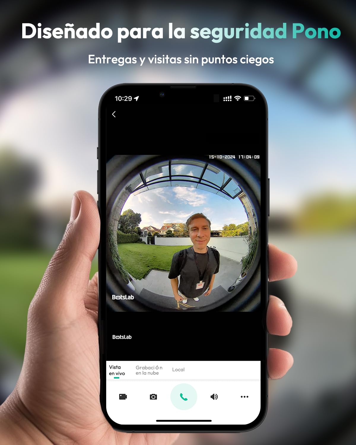 BOTSLAB Timbre Inalámbrico con Cámara, 5MP, Visión 180°, 150 Días de Duración de la Batería, Sin Cuota Mensual, Audio bidireccional, Detección de Personas, Impermeable, alertas, 2.4GHz WiFi