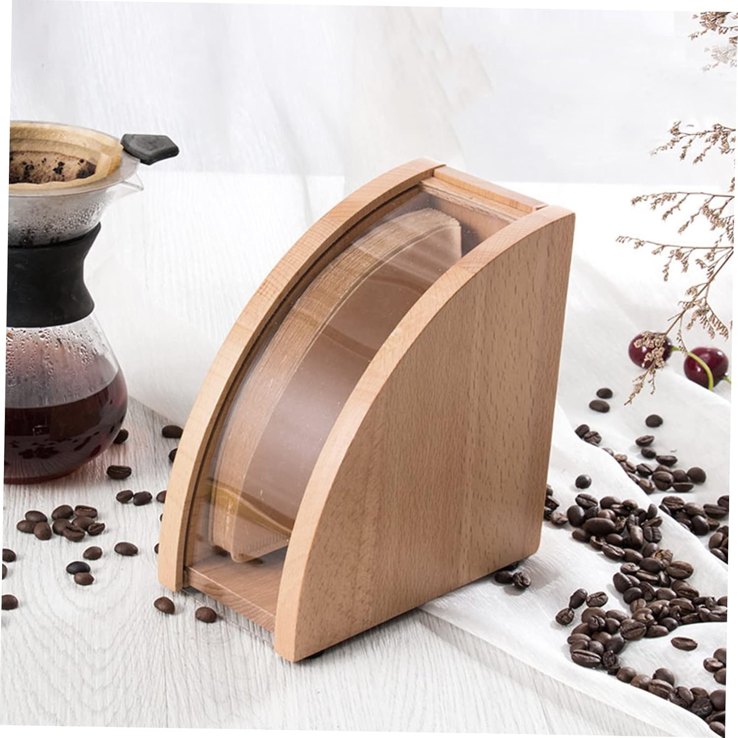 Wooden Filter Box for Coffee Filters Reusable Stand Design Natural Beautiful