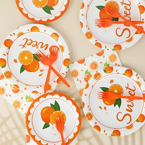 Vista 173 de gisgfim 96 Pcs Thanksgiving Fall Plates and Napkins Party Supplies Autumn Leaves Tableware Set Thanksgiving Pumpkin Maple Party Decorations Favors
