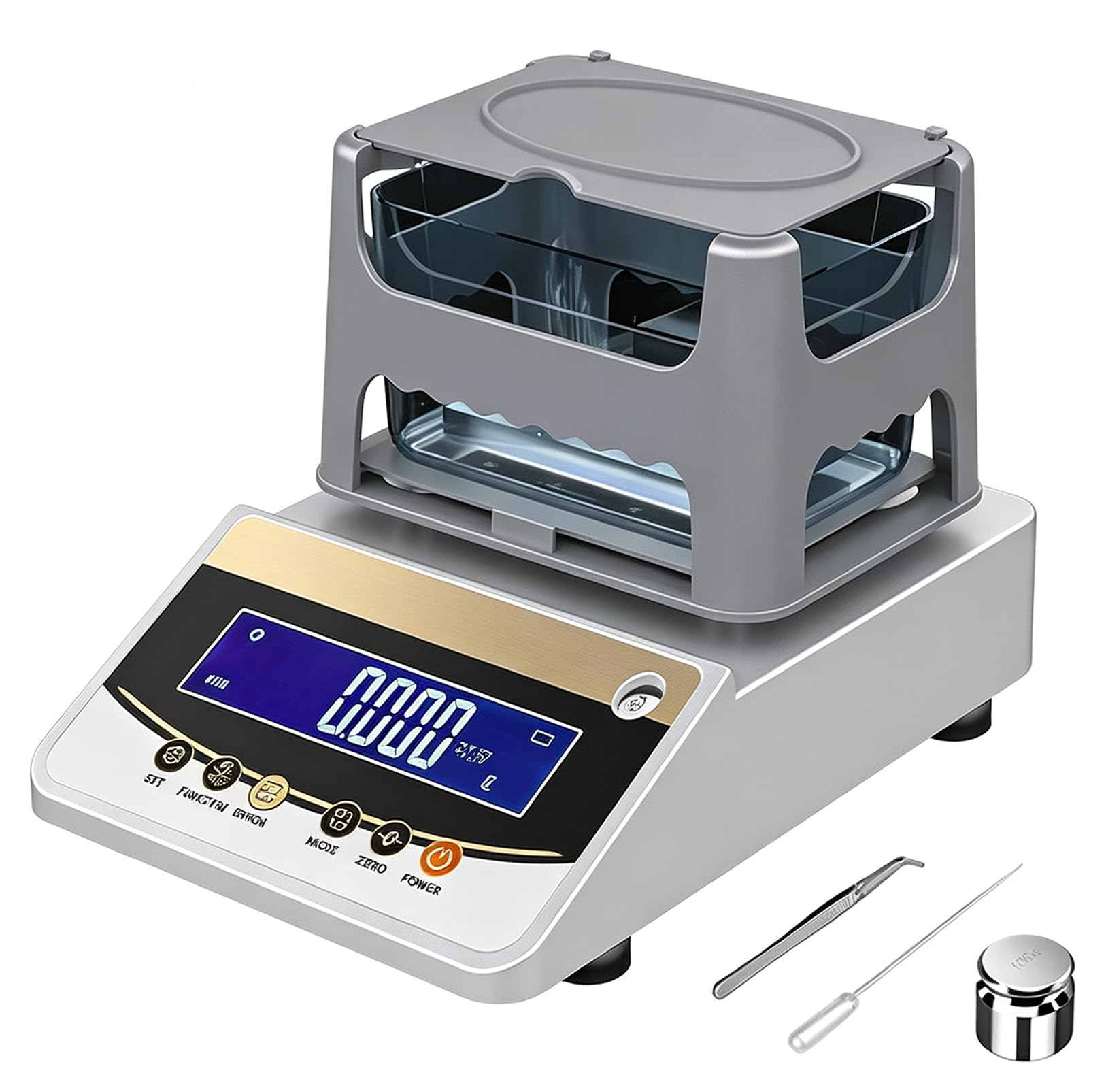 DmqChry Digital Gold & Silver Tester Machine, Precious Metal Analyzer Densimeter Density, 0.01 g Electronic Gold Density Meter for Jewelry/Pawn Shop 300K
