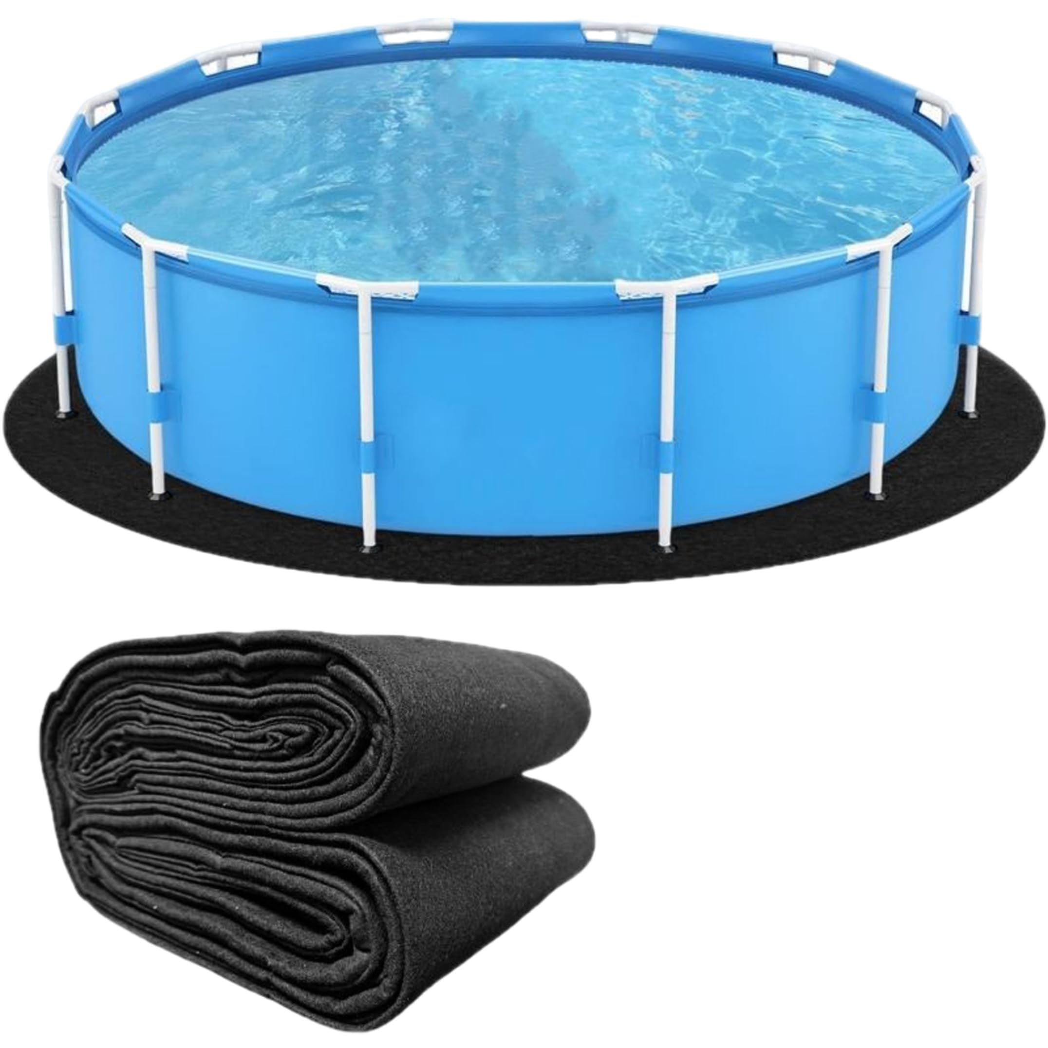 Tapis de sol pour piscine avec rembourrage en tissu épais qui évite la crevaison du liner