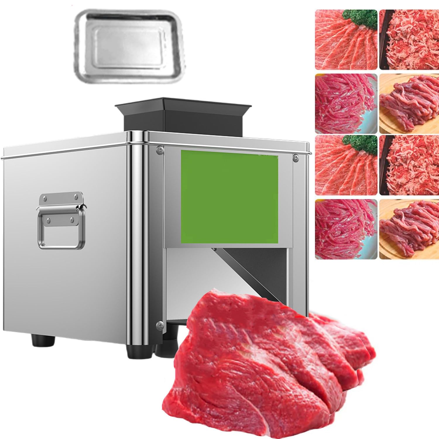Picadora De Carne Eléctrica, Con Patas Antideslizantes Y Asa De Transporte Portátil, Juego De Cuchillos Reemplazables, Adecuado Para Cortar Carne De Varios Espesores,5.0mm
