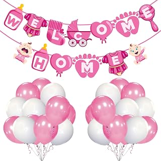 Zyozique Baby Welcome Home Decoration Kit Paper Banner with Balloons for Baby Shower / Welcome Party / Birthday Party Supplies