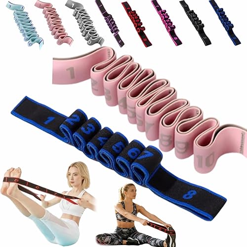 Miniatura 11 de Banda de resistencia de fitness para estiramiento y yoga, bandas de resistencia con asas para brazos, ejercicio de tirador de moda, bandas
