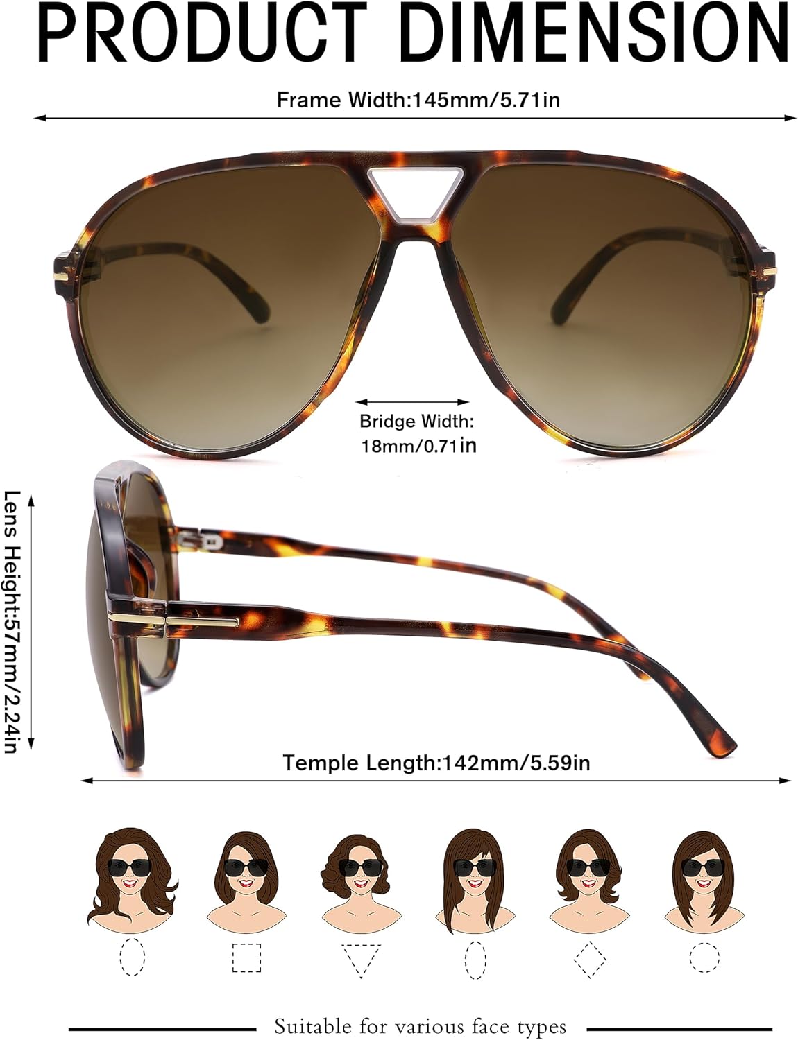 Bouryo Retro Aviator Sunglasses for Women Men - Oversized Trendy 70s Sun Glasses Vintage Big Round Shades - Image 5