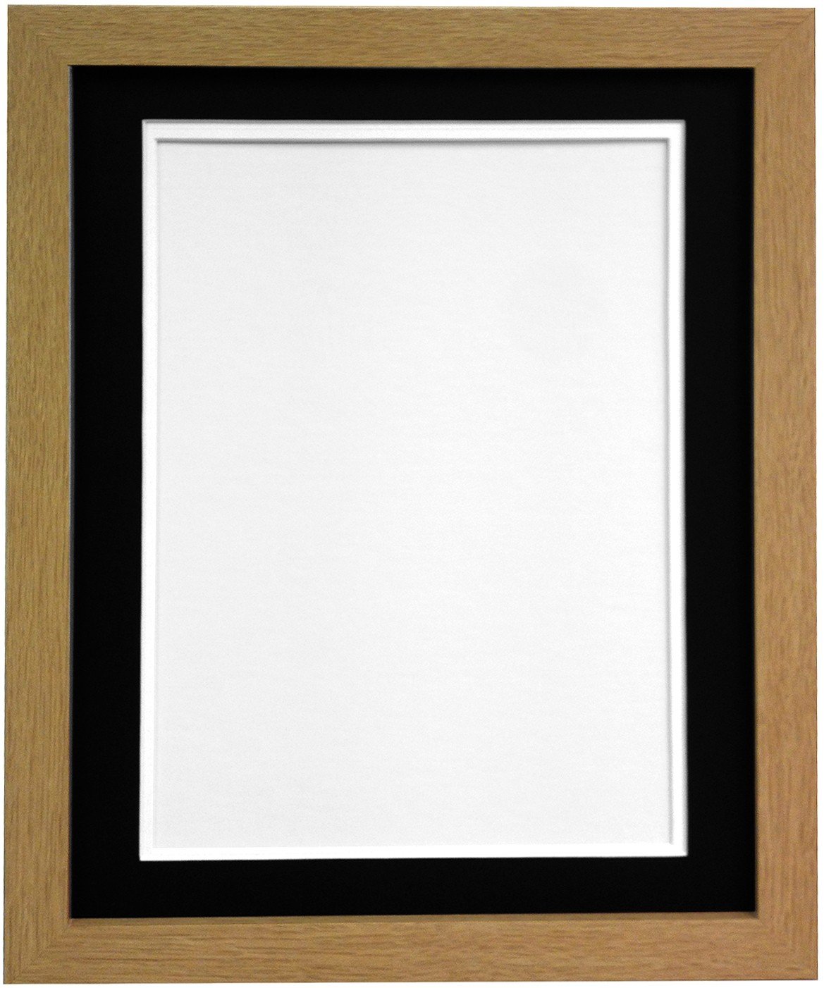 Frames By Post Black And White Double Mount H7 Oak Picture Photo Frame With A3 For Pic Size A4