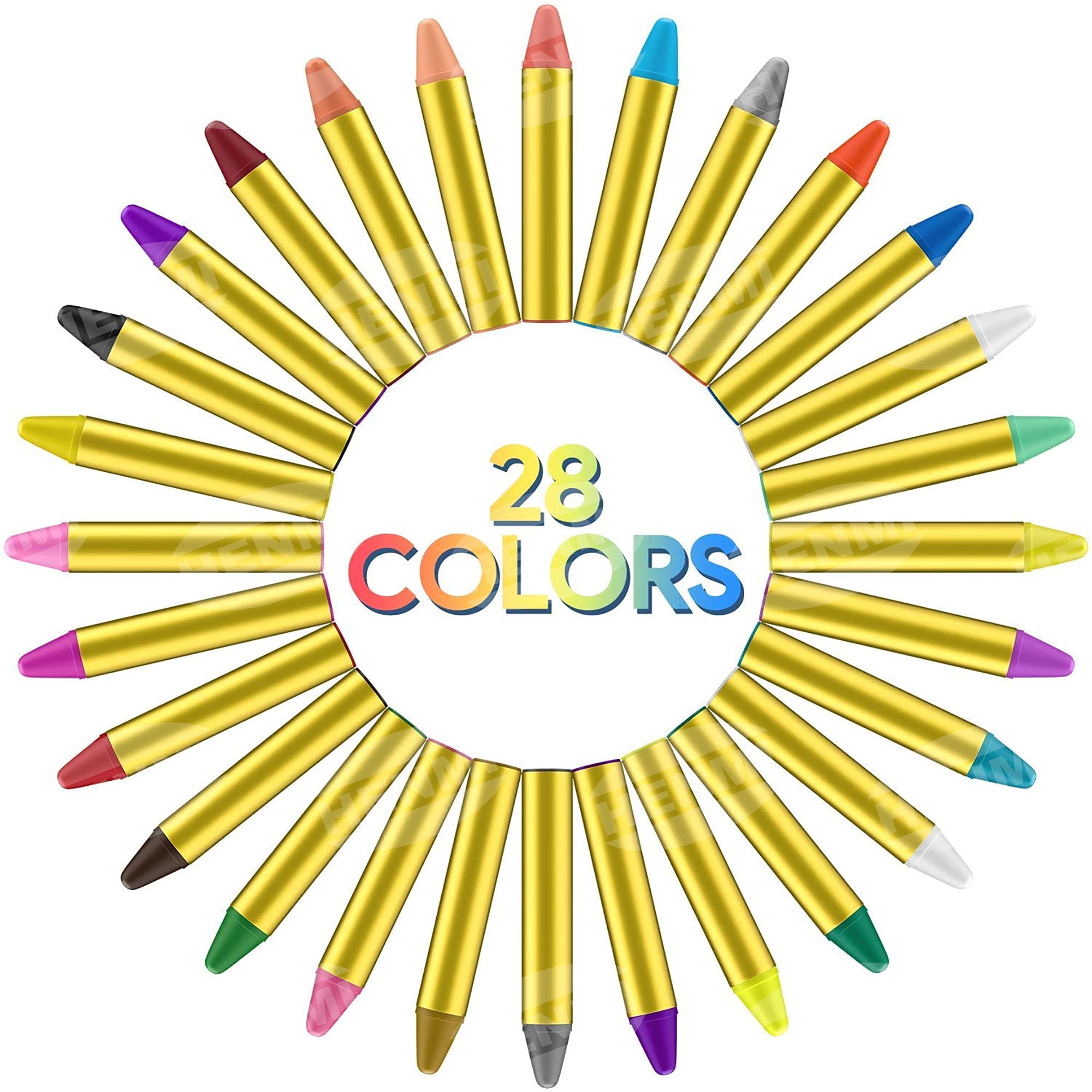 HENMI 28 Colore truccabimbi kit anallergici atossici, Face painting bambini, Adatto per Carnevale/Pasqua/Halloween/Feste colori per pancia gravidanza